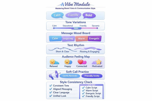 Vibe Module interface with various settings and options on a white background