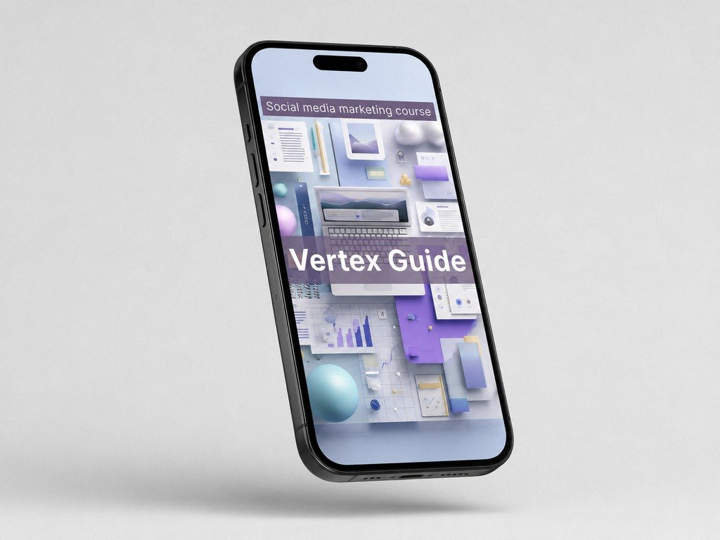 Phone displaying a 'Vertex Guide' on a light gray background